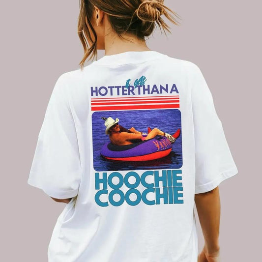 Chattahoochee Jacksonn On Back Side Printed Tshirt, Country Song Summer Shirt, It Gets Hotter Than A Shirt, Concert  Crew Neck Graphic T-Shirt