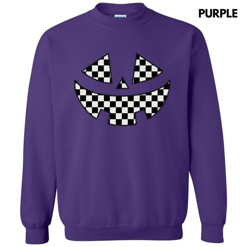 Checker Jack O Lantern Face Sweatshirt 'NLB' T-Shirts, Hoodie | PureTeeCo.com