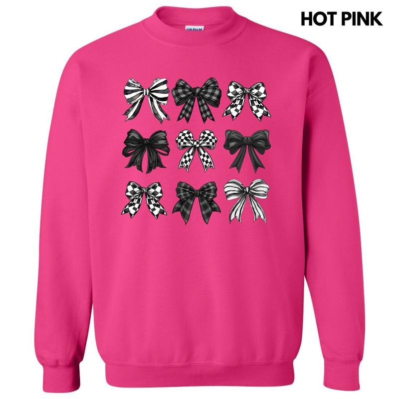 Checkered Black Bow Collage Sweatshirt 'NLB' T-Shirts, Hoodie | PureTeeCo.com