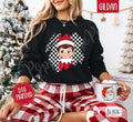 Checkered Elf Sweatshirt, Trendy Women's Christmas Crewneck T-Shirts, Hoodie | PureTeeCo.com