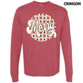 Checkered Merry Circle Long Sleeve Comfort Colors T-Shirt Hoodie, Sweatshirt | PureTeeCo.com