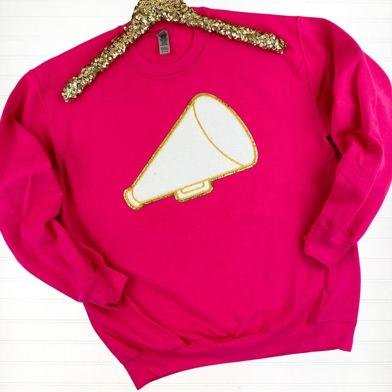 Cheer On Patch Sequin Sweatshirt T-Shirts, Hoodie | PureTeeCo.com