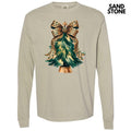 Cheetah Bow Christmas Tree Long Sleeve Comfort Colors T-Shirt 'NLB' Hoodie, Sweatshirt | PureTeeCo.com