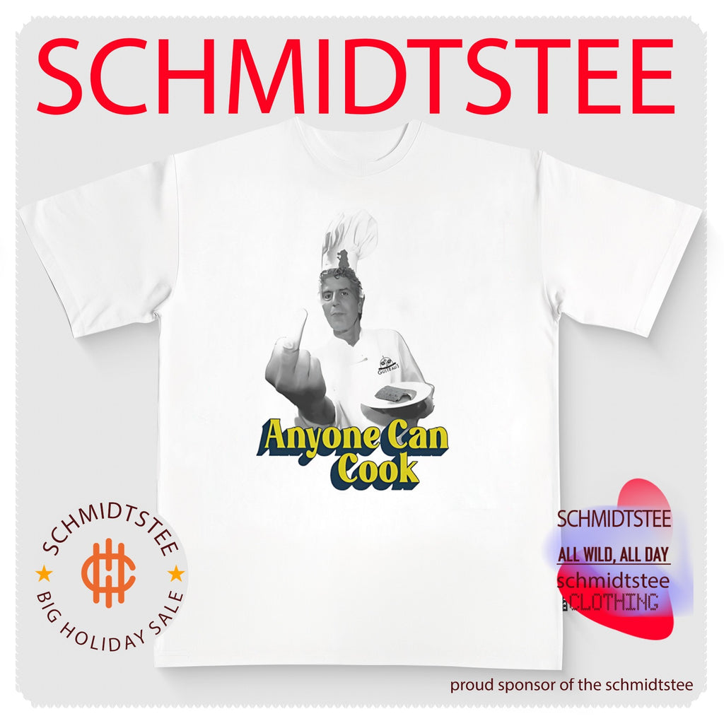 Chef Anothony Bourdain anyone can cook middle finger shirt