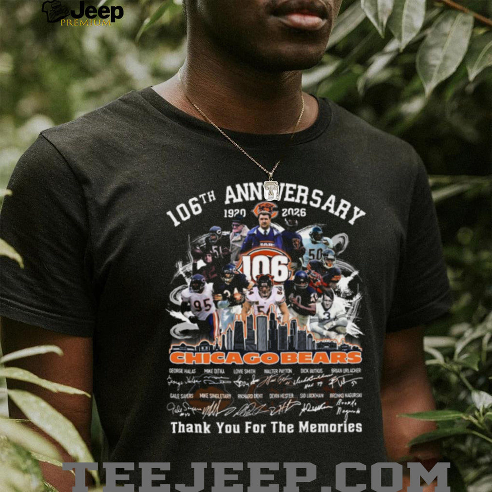 Chicago Football Team 106th Anniversary Legends Signatures Shirt