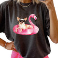 Chihuahua Flamingo Float Dog Shirt ~ Unisex Apparel Relaxed Fit Printed In The USA Clothing Womenswear Casual Comfort...