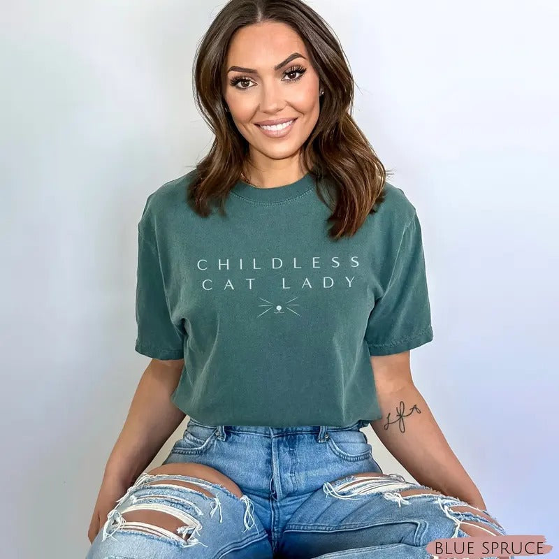 Childless Cat Lady Tshirt 2024 Election Political Shirts Hoodie, Sweatshirt | PureTeeCo.com