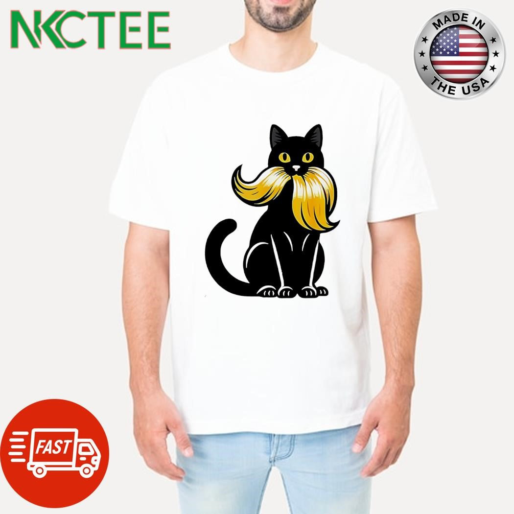 Childless Cat Lady gnawing Donald Trump hat shirt