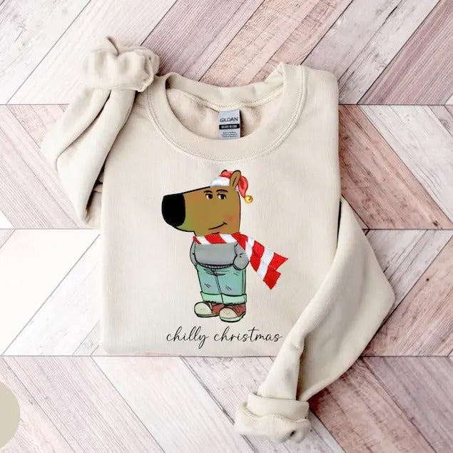 Chill Guy Christmas Sweatshirt, Just A Chill Guy Christmas , Chilly Christmas , Funny Meme Christmas T-Shirts, Hoodie