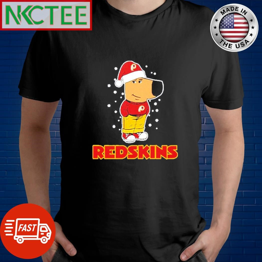 Chill Guy wear Washington Redskins Christmas shirt