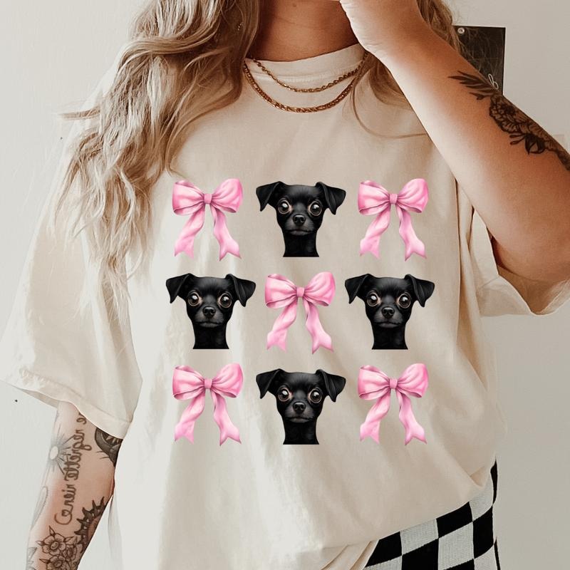 Chiweenie with bows Shirt~ Unisex Apparel Relaxed Fit Printed In The USA Clothing Womenswear Casual Comfort Cotton Top...