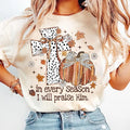 Christian Fall T-Shirt, Coquette Gold Glitter Pumpkin Sweatshirt, Jesus Cross Dalmatian Dots Praise Him Clothing, Unisex...