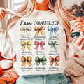 Christian Pumpkin Halloween Coquette Bow Sweatshirt, Thankful Pumpkin Shirt - Unisex Cotton Crewneck Hoodie | PureTeeCo.com