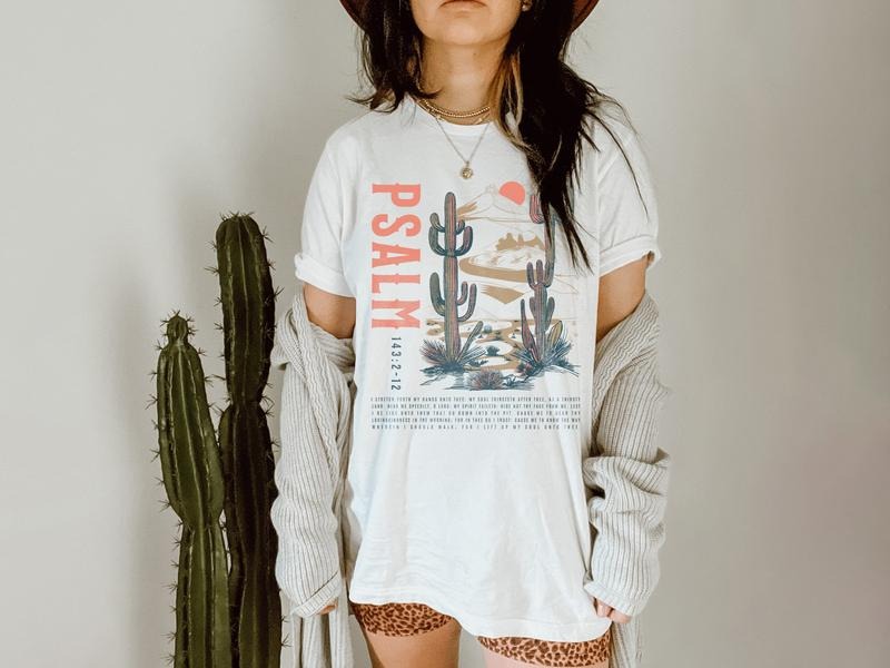 Christian T-Shirts Boho Christian T-Shirts Bible Verse T-Shirt Trendy Religious T-Shirt Jesus Apparel Faith Based T-Shirt...