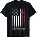 Christian US USA Flag American Christ Faith Over Fear Cross T-Shirt Made in USA Hoodie, Sweatshirt | PureTeeCo.com