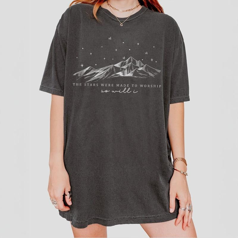 Christian Women Comfort Shirt, Religious Shirt, If The Stars Were Made To Worship Shirt, Christian Shirts For Women,...