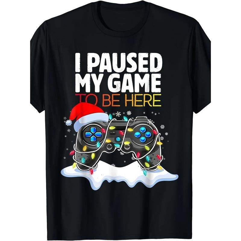 Christmas "I Paused The Game And Came Here" Funny Game T-shirt Made in USA Hoodie, Sweatshirt | PureTeeCo.com