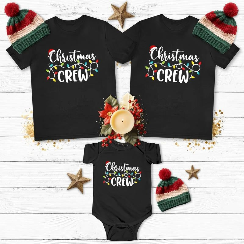 Christmas Crew Family Matching Shirts, Family Christmas Graphic Tee, Besties Holiday Matching T-shirt, Christmas Gifts...