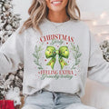 Christmas Girly Bow Sweatshirt | Christmas Sweatshirt T-Shirts, Hoodie | PureTeeCo.com