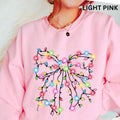 Christmas Lights #3 Bow Crewneck, Christmas Bow Sweatshirt, Holiday Christmas Sweatshirt, Winter Season Graphic, Casual...