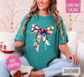Christmas Lights Bow Comfort Colors, Trendy Women's Holiday Tshirt Hoodie, Sweatshirt | PureTeeCo.com