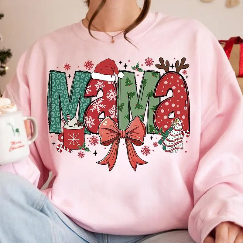 Christmas Mama Coquette, Bow Mama Claus, Christmas Tree Cake, Christmas coquette bow, Doodles Xmas, Candy Cane Santa Hot Cocoa, Cozy Season