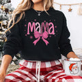 Christmas Mama Sweatshirt, Coquette Bow Christmas Mama Claus Shirt - Fabric, Pullover Hoodie | PureTeeCo.com