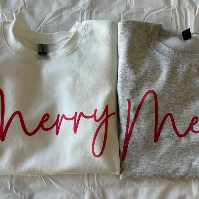 Christmas Merry Sweatshirt Christmas Sweatshirt Comfy Sweatshirt T-Shirts, Hoodie | PureTeeCo.com