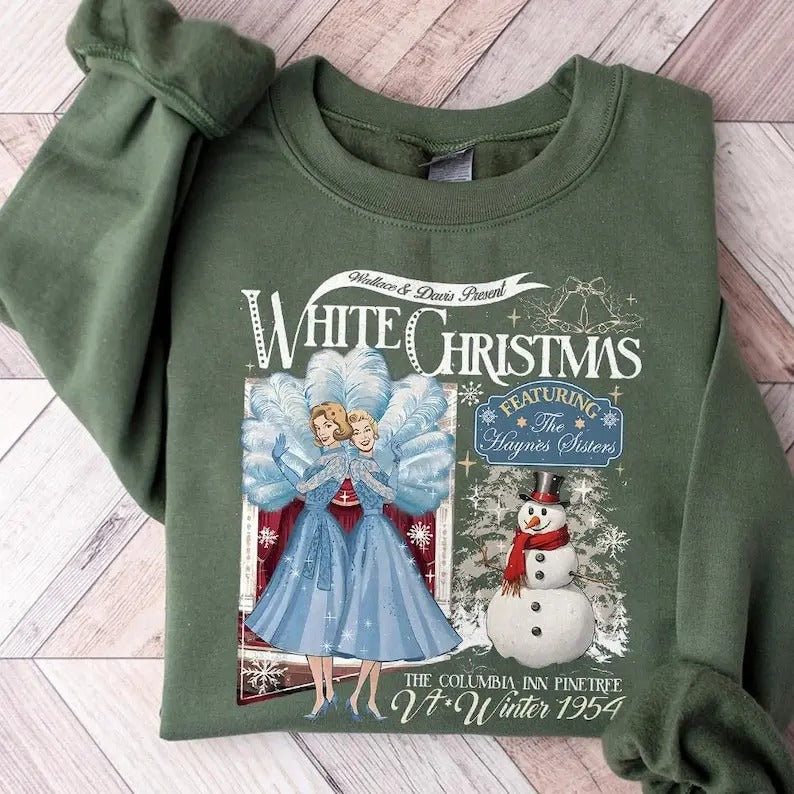 Christmas Sister Sweatshirt,Christmas Movie Watching Hoodie,Christmas Holiday,White Christmas Movie 1954 Tee | PureTeeCo.com
