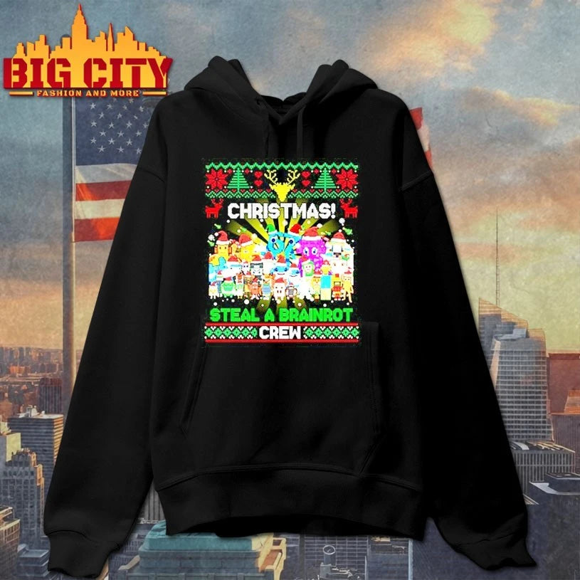 Christmas Steal A Brainrot Crew ugly christmas shirt