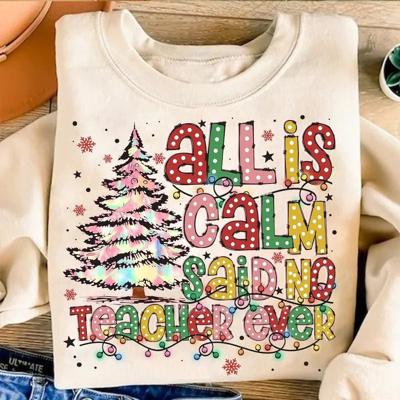 Christmas Teacher Shirt, Teacher Coquette Christmas Sweatshirt, Iridescent Xmas Tree Shirt, Trendy Christmas, Retro...