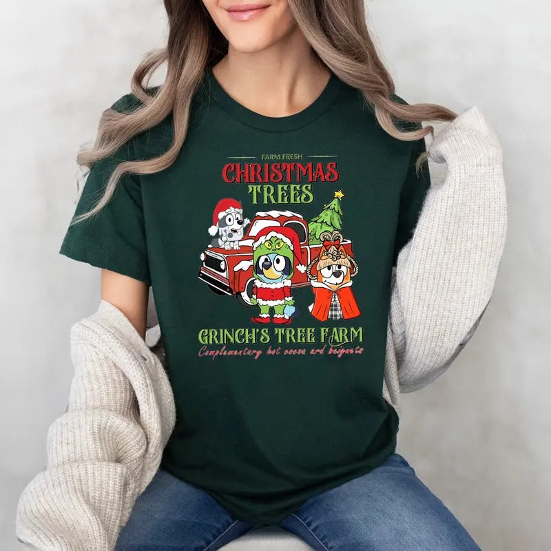 Christmas Tree Farm Cute Dog Family Shirt, Cute Dog Christmas Shirt, Family Matching Christmas T Shirts , Cute Cartoon...