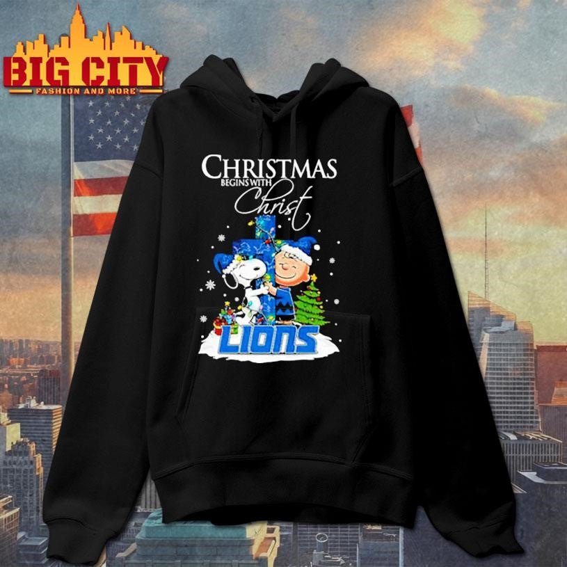 Christmas begins with Christ Detroit Lions shirt