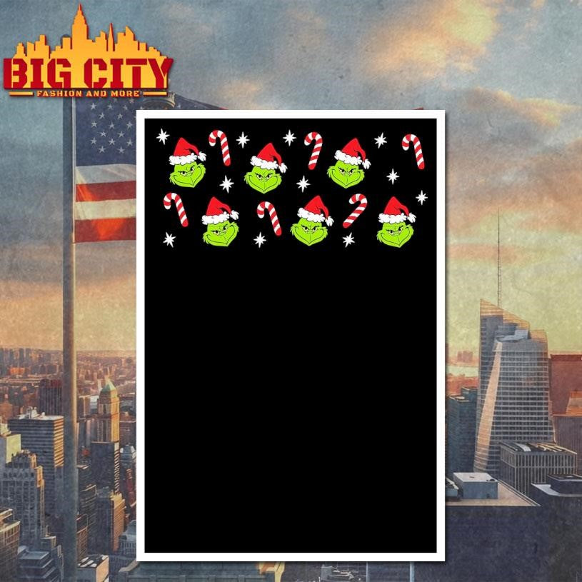 Christmas candy cane grinch head shirt