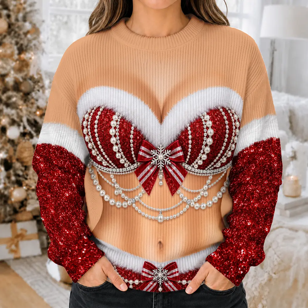 Christmas 3D Sexy Body Wife Sisters - Personalized Unisex Ugly Sweater