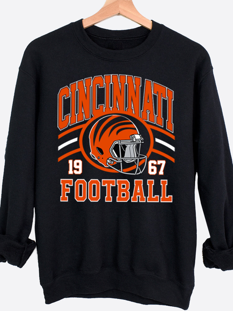Cincinnati Football Graphic Sweatshirt T-Shirts, Hoodie | PureTeeCo.com (Image 1)
