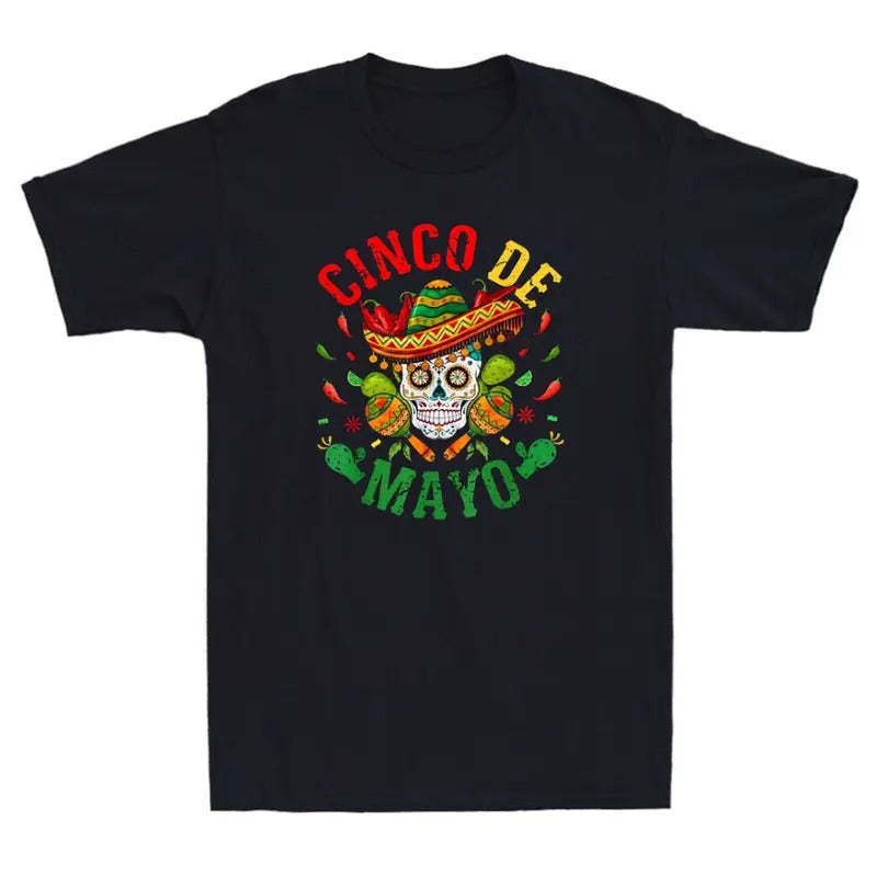 Cinco De Mayo Party Sugar Skull Funny Mexican Fiesta Gift Vintage Men's T-Shirt Hoodie, Sweatshirt | PureTeeCo.com