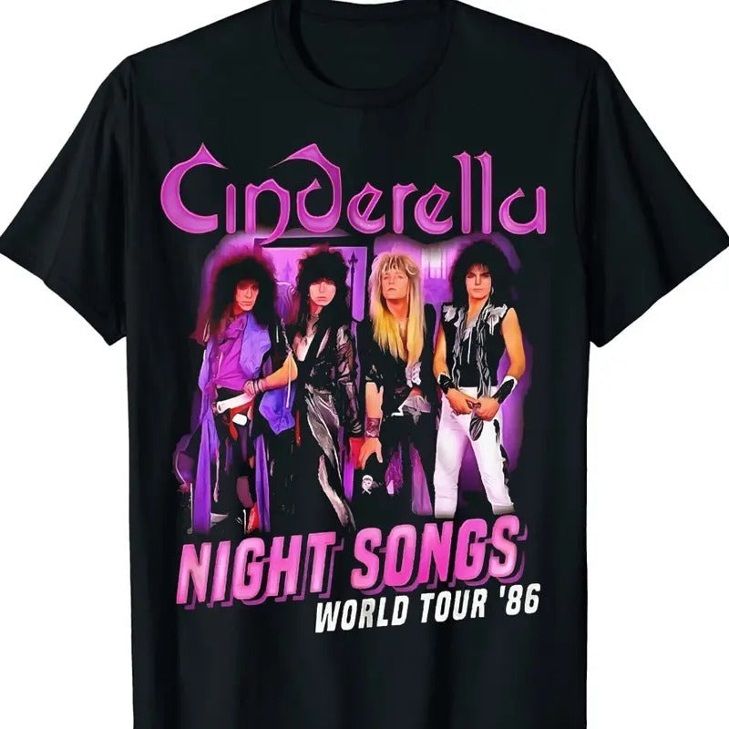 Cinderella Band Heavy Cotton Black Full Size Men Women Tee Shirt Hoodie, Sweatshirt | PureTeeCo.com