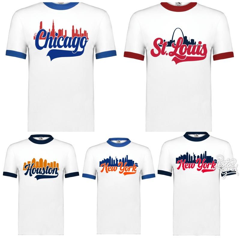City Skyline Baseball Ringer T Shirt Hoodie, Sweatshirt | PureTeeCo.com
