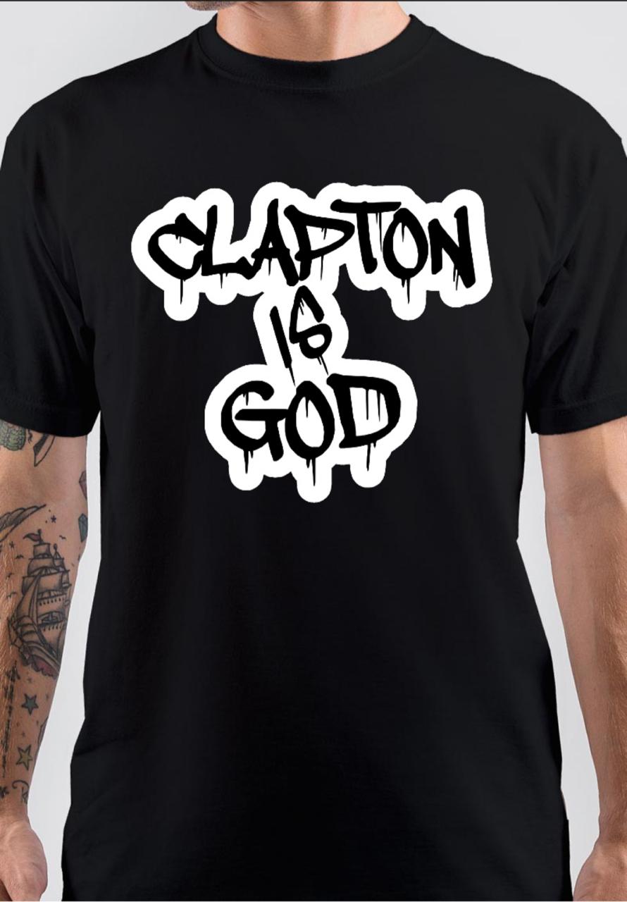 Eric Clapton Clapton is God Black T-Shirt Hoodie, Sweatshirt | PureTeeCo.com