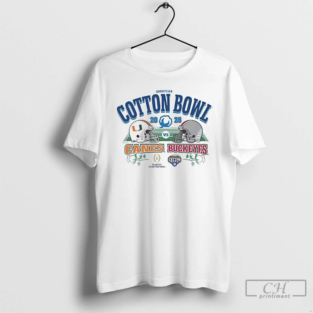 Classic 2025 Cotton Bowl 2 Team Canes Vs Buckeyes T-Shirts, Hoodie, Sweatshirt | PureTeeCo.com