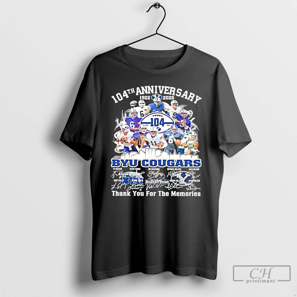 Classic Byu Cougars 104th Anniversary 1922 2026 Signatures Of Various Players T-Shirts, Hoodie, Sweatshirt | PureTeeCo.com