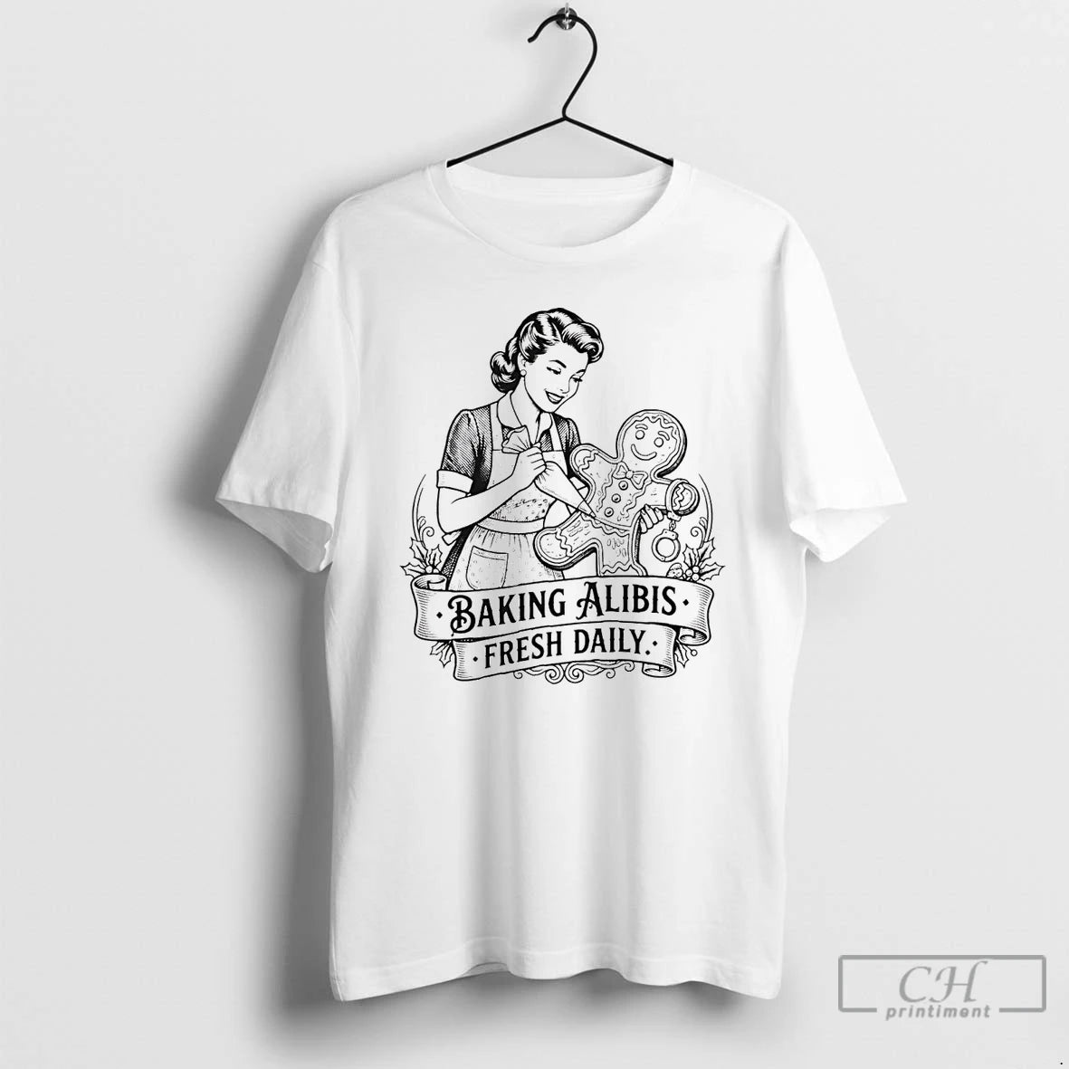 Classic Baking Alibis Gingerbread Fresh Daily Christmas T-Shirts, Hoodie, Sweatshirt | PureTeeCo.com
