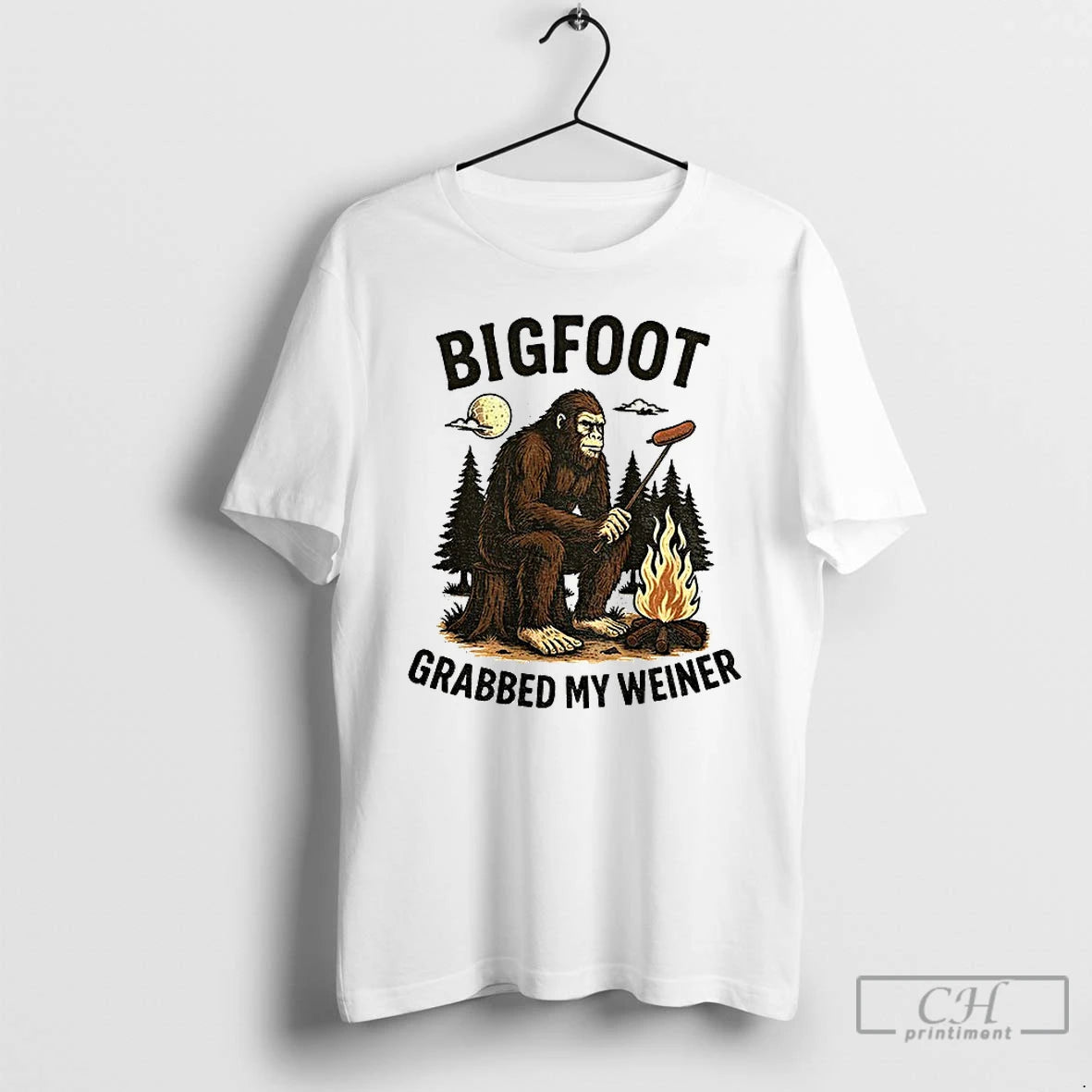 Classic Bigfoot Grabbed My Wiener Vintage T-Shirts, Hoodie, Sweatshirt | PureTeeCo.com