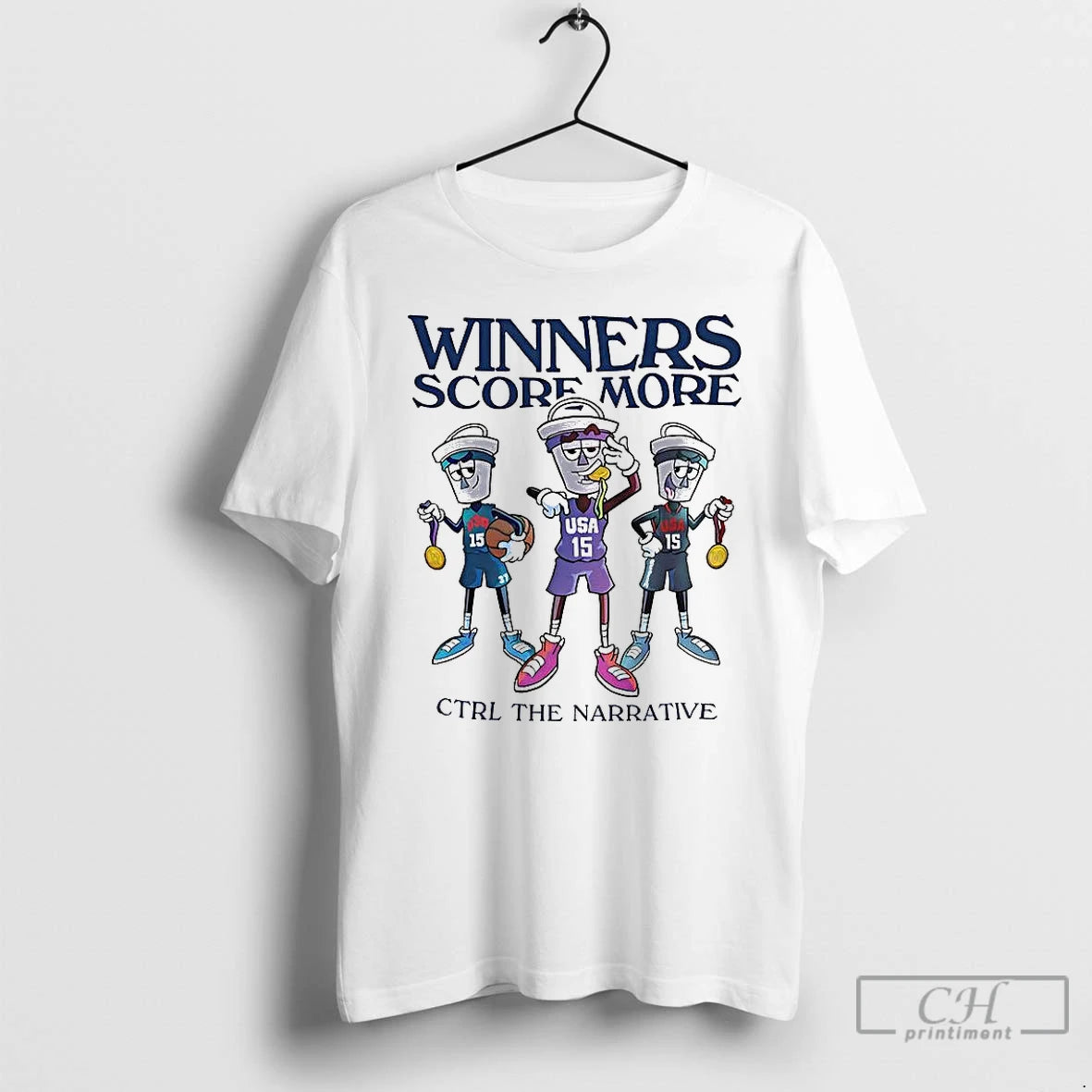 Classic Bucket Man Gold Medal Olympic Winners Score More Mascot T-Shirts, Hoodie, Sweatshirt | PureTeeCo.com