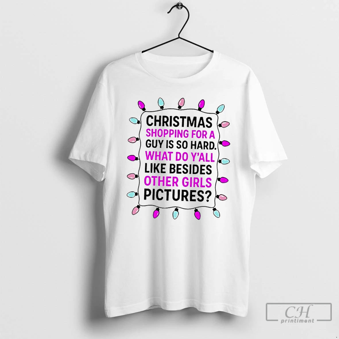 Classic Christmas Shopping For A Guy Is So Hard T-Shirts, Hoodie, Sweatshirt | PureTeeCo.com