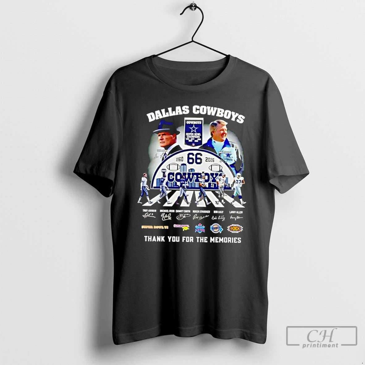 Classic Dallas Cowboys 66 Years Signature Thank You For The Memories T-Shirts, Hoodie, Sweatshirt | PureTeeCo.com
