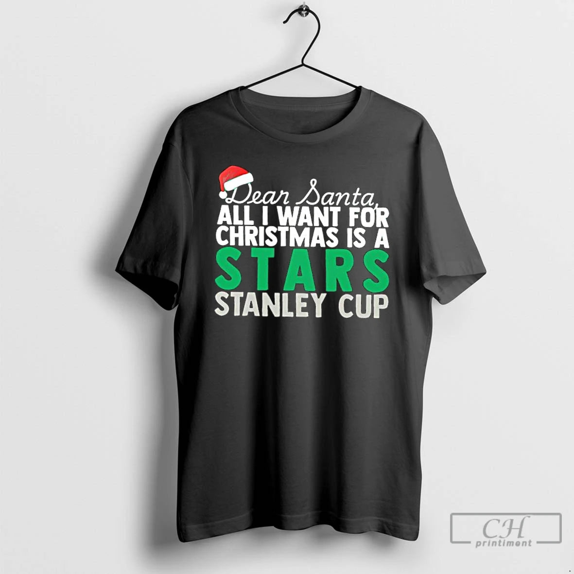 Classic Dear Santa All I Want For Christmas Is A Dallas Stars Stanley Cup Text T-Shirts, Hoodie, Sweatshirt | PureTeeCo.com