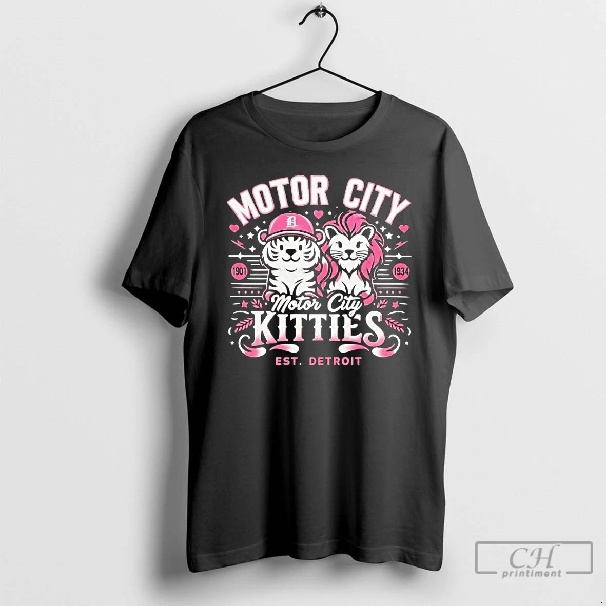Classic Detroit Lions And Tigers Motor City Kitties Est Detroit T-Shirts, Hoodie, Sweatshirt | PureTeeCo.com