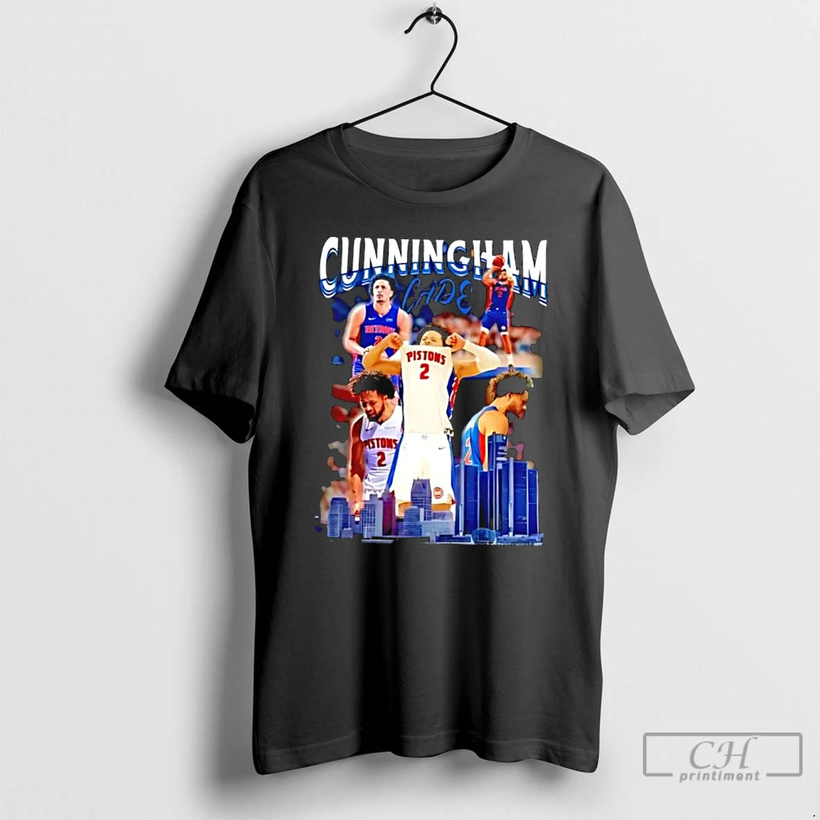 Classic Detroit Pistons Cade Cunningham Graphic Skyline T-Shirts, Hoodie, Sweatshirt | PureTeeCo.com